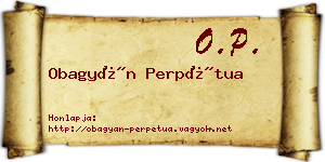 Obagyán Perpétua névjegykártya
